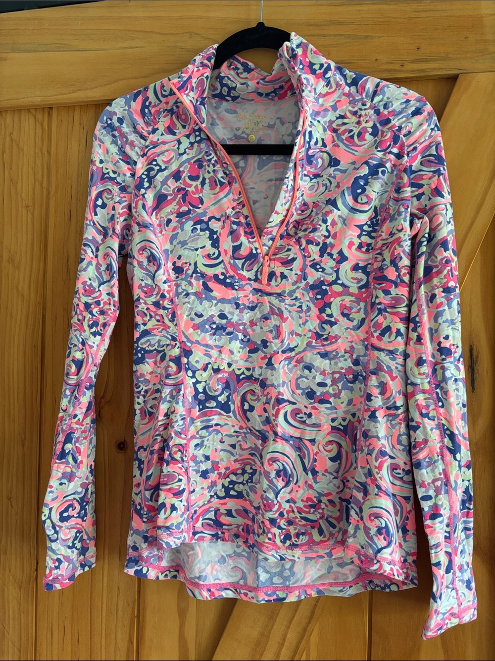 Lilly Pulitzer Pink Multi-Print Quarter Zip Pullover
